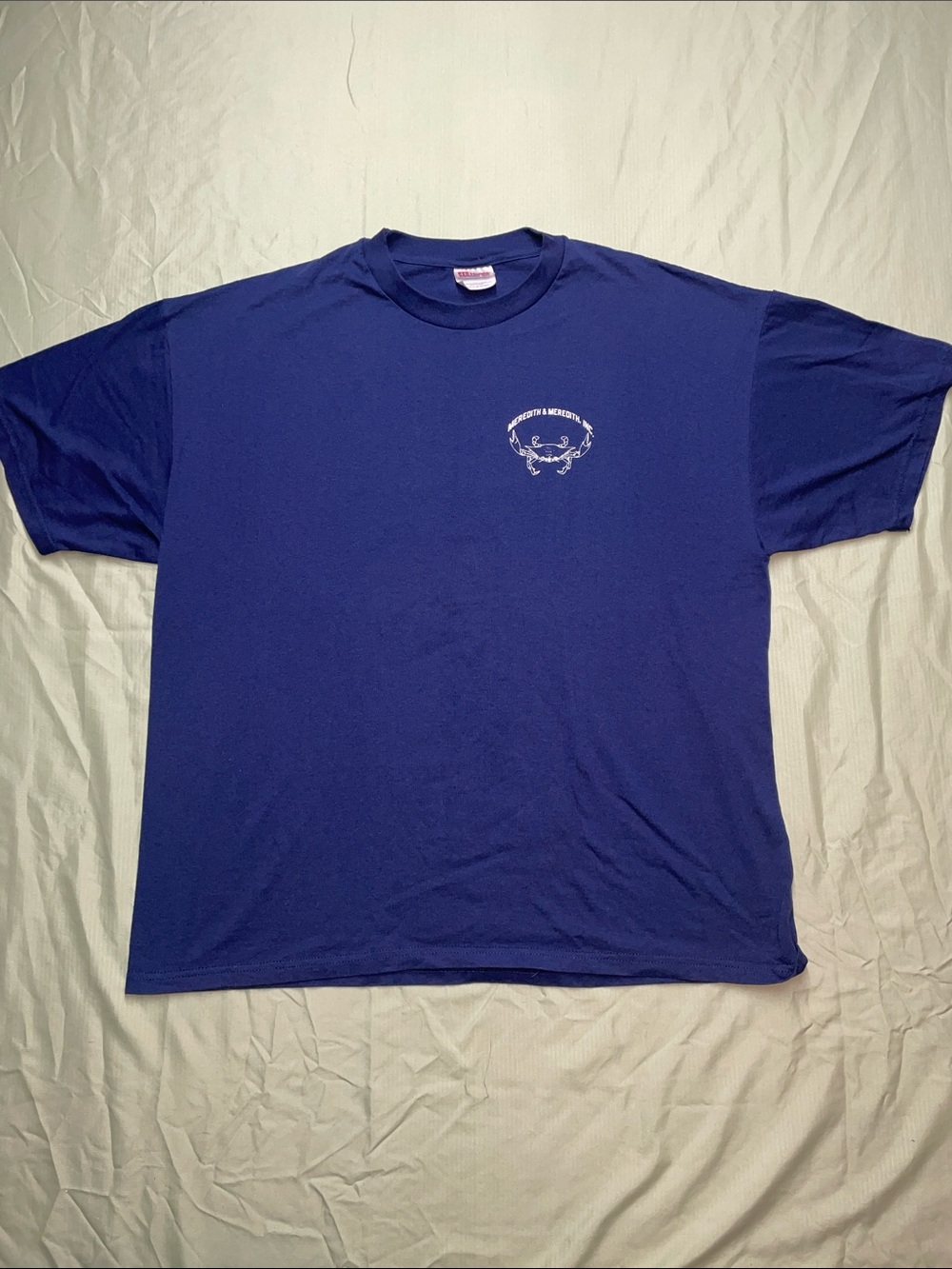Hanes Navy Short-Sleeve Crewneck T-Shirt Meredith & Meredith Inc